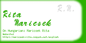 rita maricsek business card